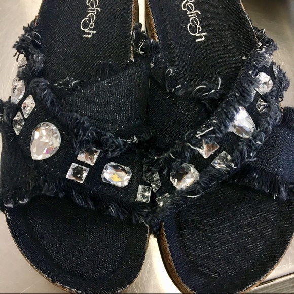 Black denim gem sandal - Picture 4 of 7